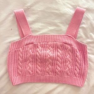 forever 21 pink crochet crop top